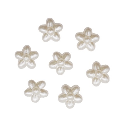 Декор для рукоделия 'Цветочек' 1,0см, 25шт/упак (кремовый)