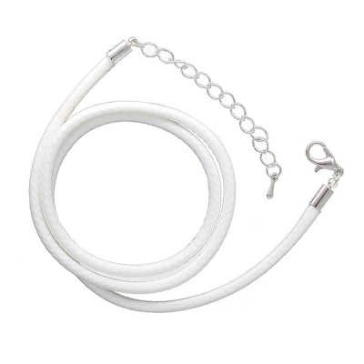 4AR345 Шнур с замком плетеный, 3мм, 43см (белый)