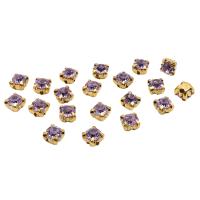ЗЦ018НН44 Хрустальные стразы в цапах круглые (золото) сиреневый 4х4 мм, 20 шт/упак. Astra&Craft