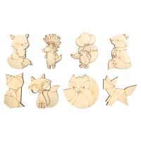 L-1036 Деревянная заготовка под магнит/значок 'Лисички' уп.8шт Astra&Craft