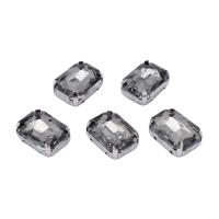 ПЦ015НН1014 Хрустальные стразы в цапах прямоугольные (серебро) серый 10*14мм, 5шт/упак Astra&Craft