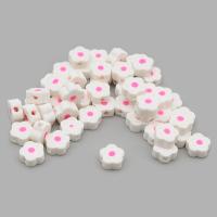ZZ1346 Бусины из полимерной глины 'Цветочек белый', 50шт/упак, Astra&Craft