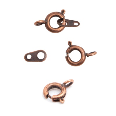 4AR2041 Замок для бус кольцо с ответной частью, 9 мм, 5 шт/упак, Astra&Craft (медь)