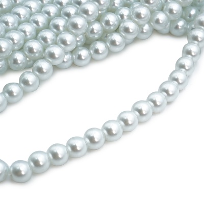 Бусины стеклянные на нитке, 10 мм, длина 40 см, Astra&Craft (SA-01 белый жемчуг)