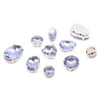 МФ-14 Хрустальные стразы в металлических цапах, форма страз: МИКС, сиреневый, 10 шт/упак.