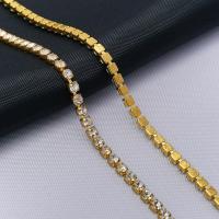 ЦС001ЗЦ2 Стразовые цепочки (золото), цвет: белый, размер 2 мм, 30 см/упак.