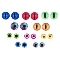 Глазки для игрушек стеклянные, диаметр 8 и 12мм, 10 дизайнов, набор 20шт, Astra&Craft