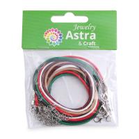 Набор вощенных шнуров с карабином для украшений 45см d-2мм 6шт