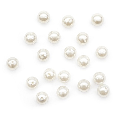 Бусины пластиковые, 'жемчуг', цветные, круглые, 14мм, 25гр, Astra&Craft (001 NL белый)