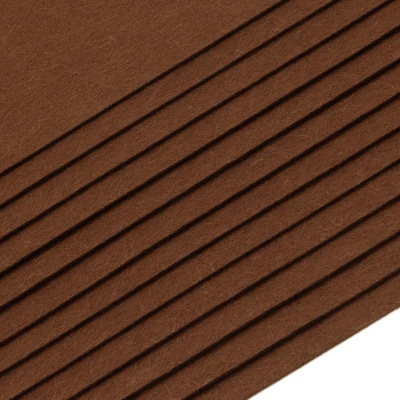 Фетр листовой жесткий, 1.0мм, 20х30см, 12шт/упак Astra&Craft (AF859 темно-коричневый)