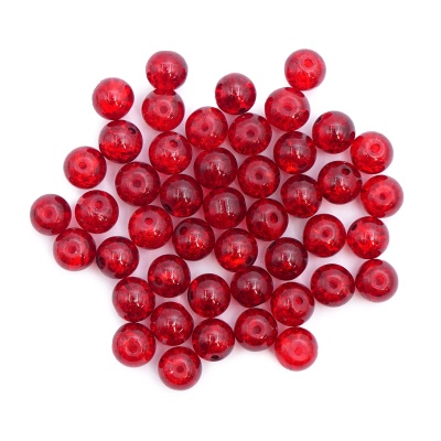 1301138 Бусины стеклянные 'Кракле' 8мм, упак/46шт., Astra&Craft (1 красный)