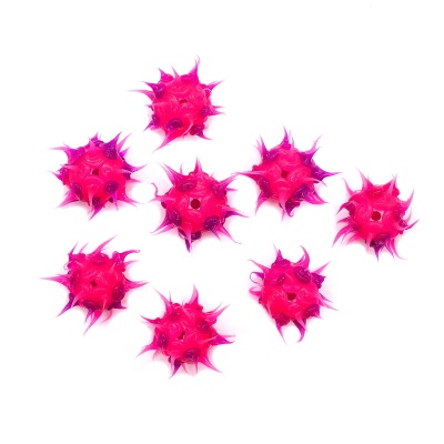 RUB0001C Бусины резиновые с шипами, 12 мм, упак./8 шт., Astra&Craft (01 розовый/красный)