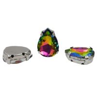 АЦ003НН1014 Хрустальные стразы в цапах формы 'капля', радужный 10х14 мм, 5 шт.