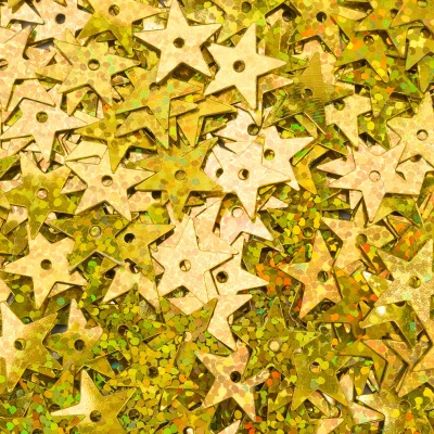 Пайетки 'звездочки' 13мм, Astra&Craft 10г (A20 золото голограмма)