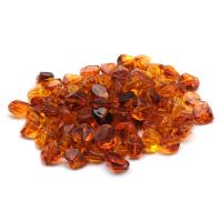 2273 Бусины пластиковые, 'янтарь', многогранник, 9*8мм, 20гр, Astra&Craft