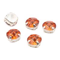 РЦ006НН10 Хрустальные стразы в цапах круглой формы, рыжий 10 мм, 5 шт. Astra&Craft