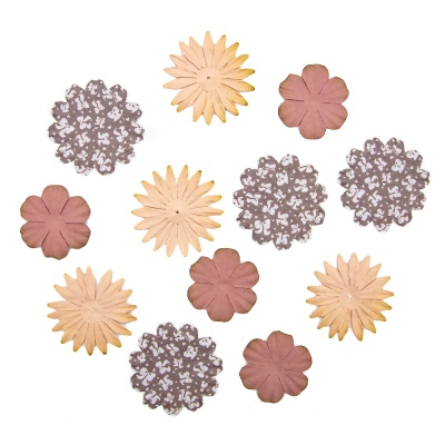 YX15-22 Бумажные лепестки, d 6 см/6 см/4,5 см, упак./12 шт., Astra&Craft (микс)