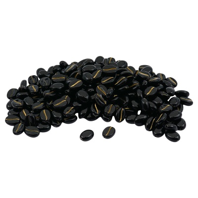 7541 Бусины пластиковые, кофейное зерно, 10*5мм, 50гр Astra&Craft (1 черное+золото)