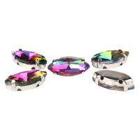 МЦ003НН715 Хрустальные стразы в цапах формы 'миндаль', радужный 7х15 мм, 5 шт.