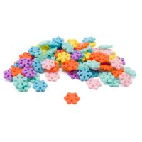 4770 Бусины пластиковые, микс цвета, снежинки, 14*2мм, 15гр., Astra&Craft