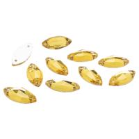 МИ002НН715 Хрустальные стразы миндаль желтый (без покрытия) 7*15мм, 10шт/упак Astra&Craft