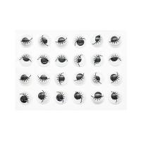 Глазки бегающие овальные на клеевой с ресничками 15мм, 24шт/упак, ч/б, Astra&Craft