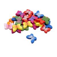 4AR401 Бусины деревянные, цветной микс, бабочки, 15гр, 25шт/упак, Astra&Craft