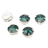 РЦ015НН10 Хрустальные стразы в цапах круглой формы, изумрудный 10 мм, 5 шт. Astra&Craft