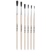 Набор кистей №1, белка (круглая ученическая №1,2,3,4,5,6), 6шт/уп, Astra&Craft