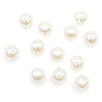 Бусины пластиковые, 'жемчуг', цветные, круглые, 16мм, 25гр, Astra&Craft (001 NL белый)