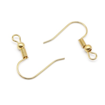 OTH1522 Основа 'Крючок с бусиной', 18мм, 4шт/уп (золото)