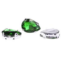 АЦ008НН1318 Хрустальные стразы в цапах формы 'капля', зеленый 13х18 мм, 3 шт.