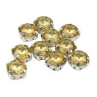 РЦ005НН8 Хрустальные стразы в цапах круглой формы, желтый 8 мм, 10 шт. Astra&Craft