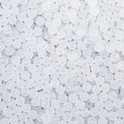 2008 Бусины пластиковые, полупроз., матовые цвет., круглые, 8мм, 20гр,70(+/-5)шт/упак, Astra&Craft (033 прозрачный)