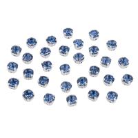 СЦ006НН44 Хрустальные стразы в цапах круглые (серебро) светло-голубой, 4х4 мм, 29-30 шт/упак.