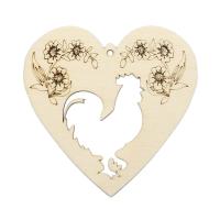 L-553 Деревянная заготовка 'Сердечко с петухом' 10,5*11 см Astra&Craft