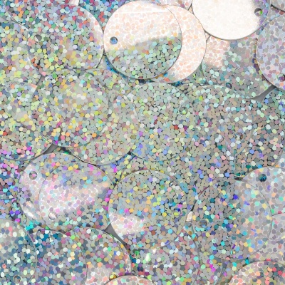 Пайетки плоские, 20 мм, упак./10 гр., Astra&Craft (50112 серебро голограмма)