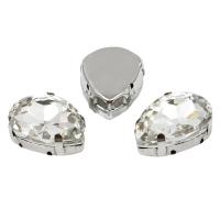 АЦ001НН1318 Хрустальные стразы в цапах формы 'капля', белый 13х18 мм, 3 шт.