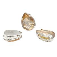 АЦ016НН1318 Хрустальные стразы в цапах формы 'капля', шампанское 13х18, 3 шт