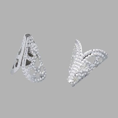 Шапочка для бусин 4AR211, 12мм 30шт/упак, Astra&Craft (Серебро)