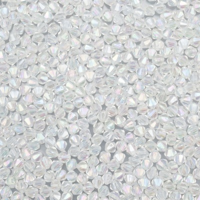 (7724875) 2016 Бусины ромбовидные акрил, 6мм, 500гр. (1AB прозрачный/голограмма)