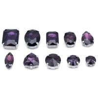МФ-13 Хрустальные стразы в металлических цапах, форма страз: МИКС, фиолетовый, 10 шт Astra&Craft