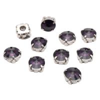 РЦ012НН8 Хрустальные стразы в цапах круглой формы, фиолетовый 8 мм, 10 шт. Astra&Craft