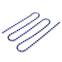 ЦС005СЦ2 Стразовые цепочки (серебро), цвет: сапфир, размер 2 мм, 30 см/упак.