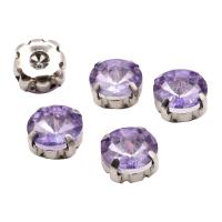РЦ011НН10 Хрустальные стразы в цапах круглой формы, сиреневый 10 мм, 5 шт. Astra&Craft