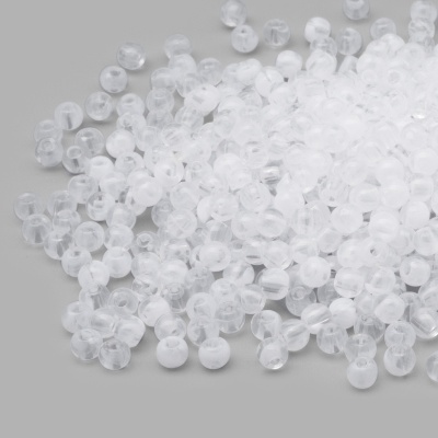 2004 Бусины пластиковые, полупроз., цветные, круглые, 4мм, 20гр, 600(+/-20)шт/упак, Astra&Craft (033 прозрачный)