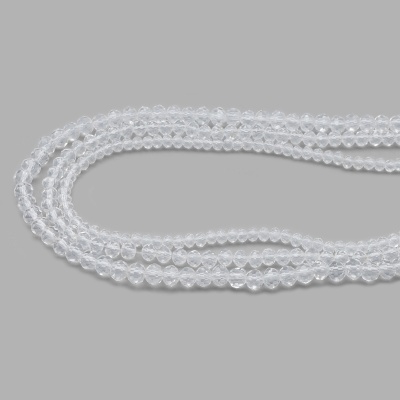 Бусины стеклянные на нитке, граненые, рондели, 3 нити длиной 38(+/-1)см микс 2.3.4мм, Astra&Craft (1 прозрачный)