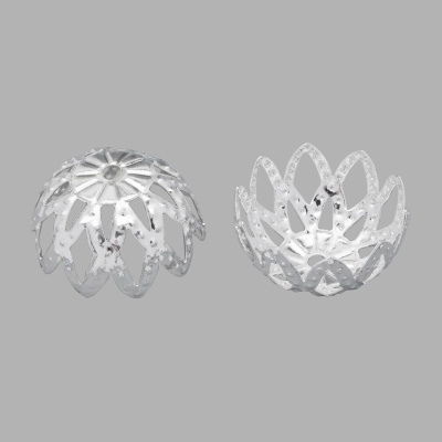 Шапочка для бусин 4AR210, 15мм 30шт/упак, Astra&Craft (Серебро)