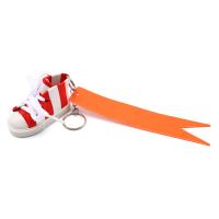 Брелок самосборный Кеды со светоотражающей подвеской 'флажок', красно-белый