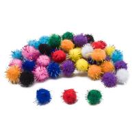 Помпоны с блестками, 15мм, 10 цветов, 50шт, Astra&Craft